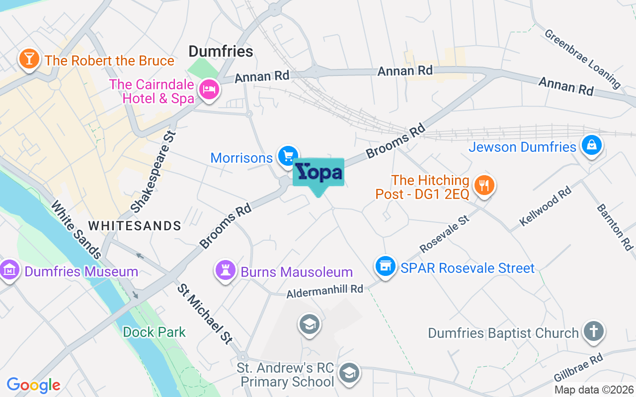 Map showing the location of DG1 2HE