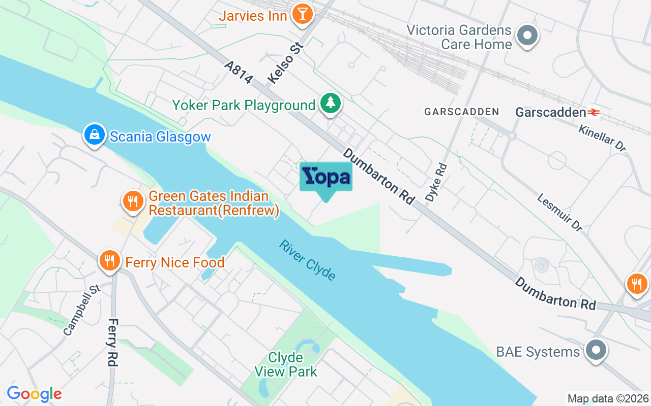 Map showing the location of G14 0ND
