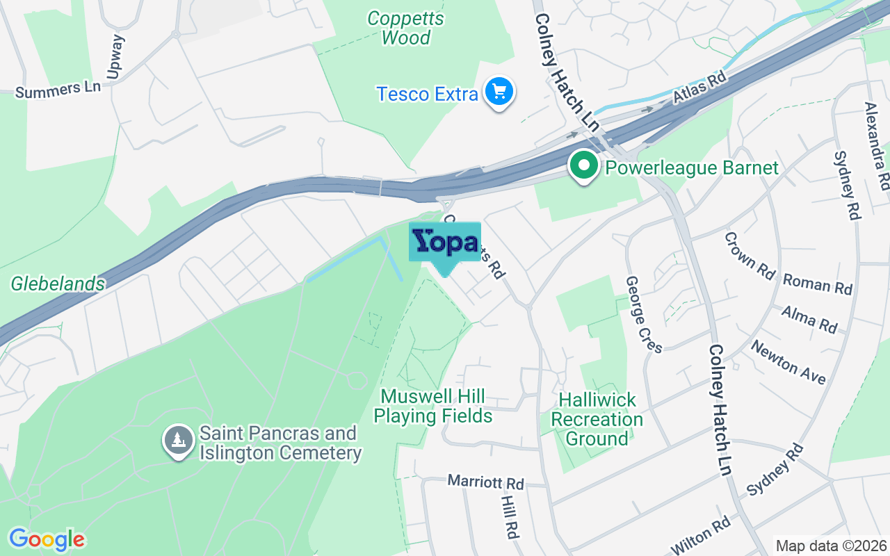 Map showing the location of N10 1AF