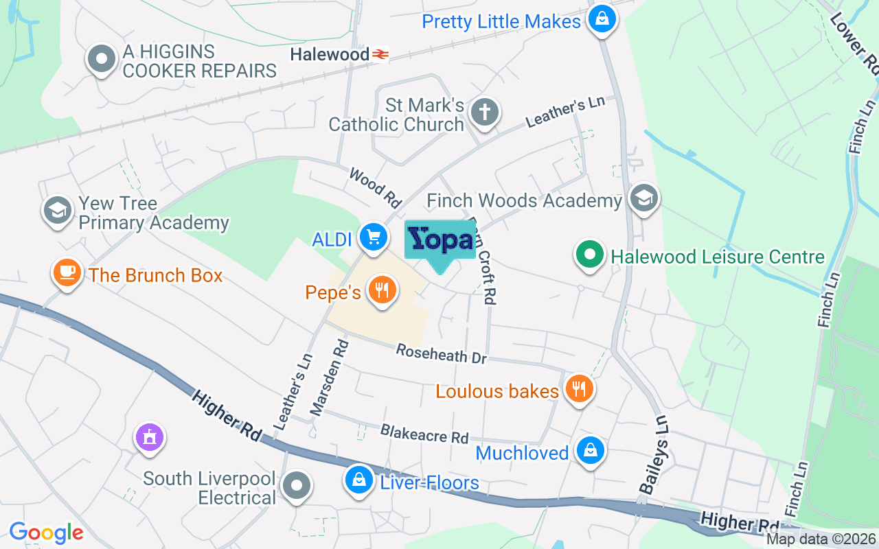 Map showing the location of L26 9TZ