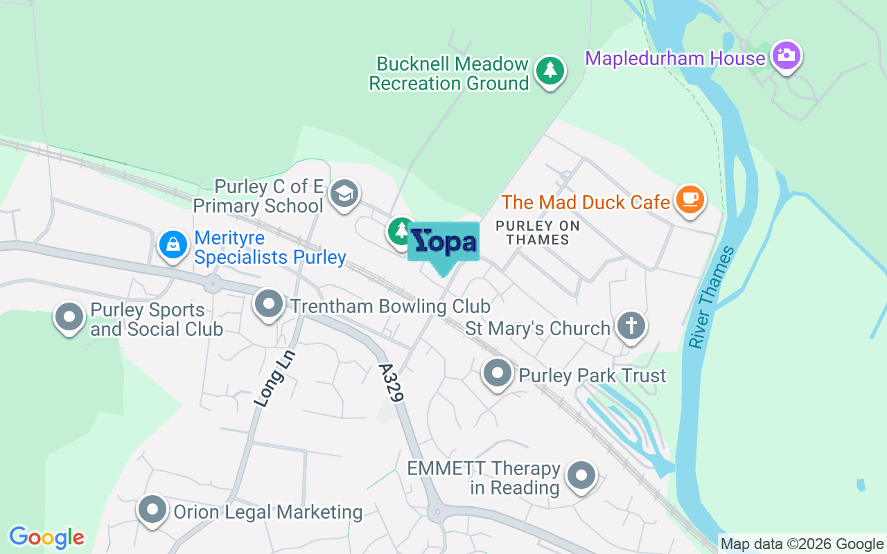 Map showing the location of RG8 8BA
