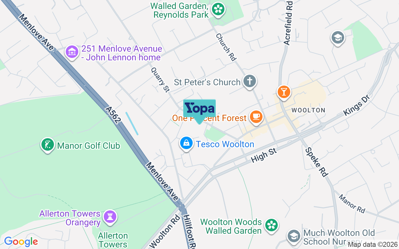 Map showing the location of L25 6EZ