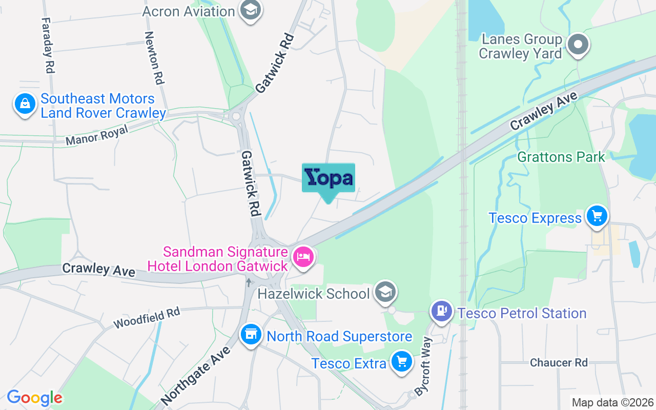 Map showing the location of RH10 8GG