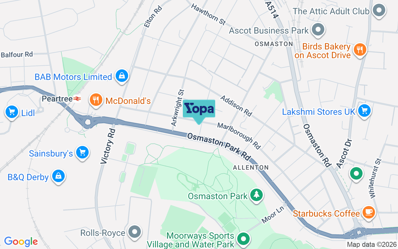 Map showing the location of DE24 8DS