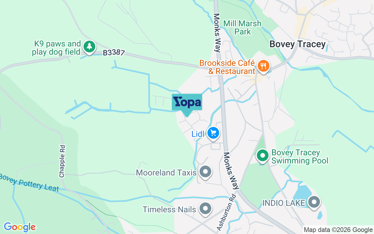 Map showing the location of TQ13 9TU