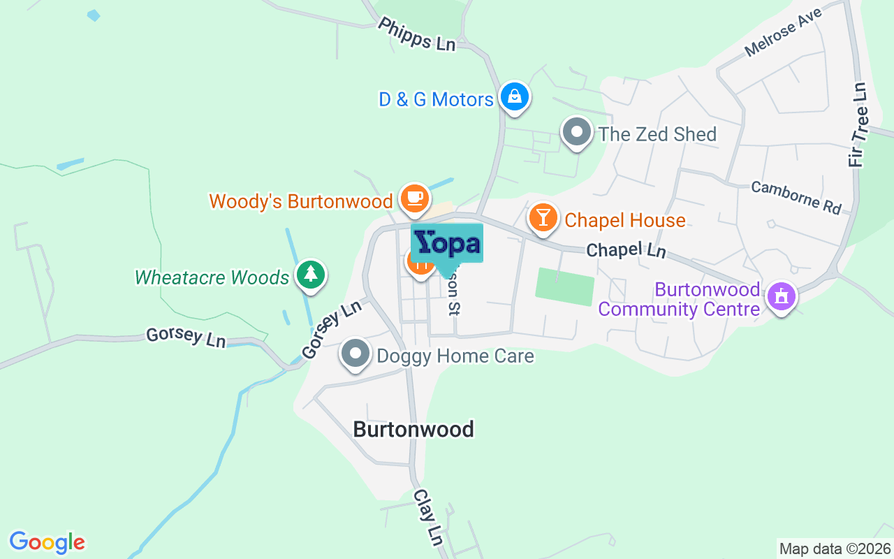 Map showing the location of WA5 4HN
