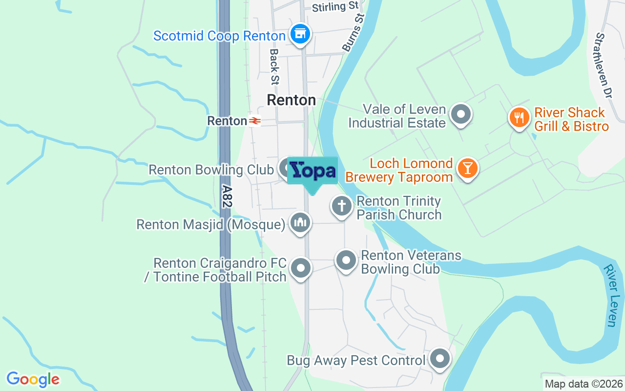 Map showing the location of G82 4LY
