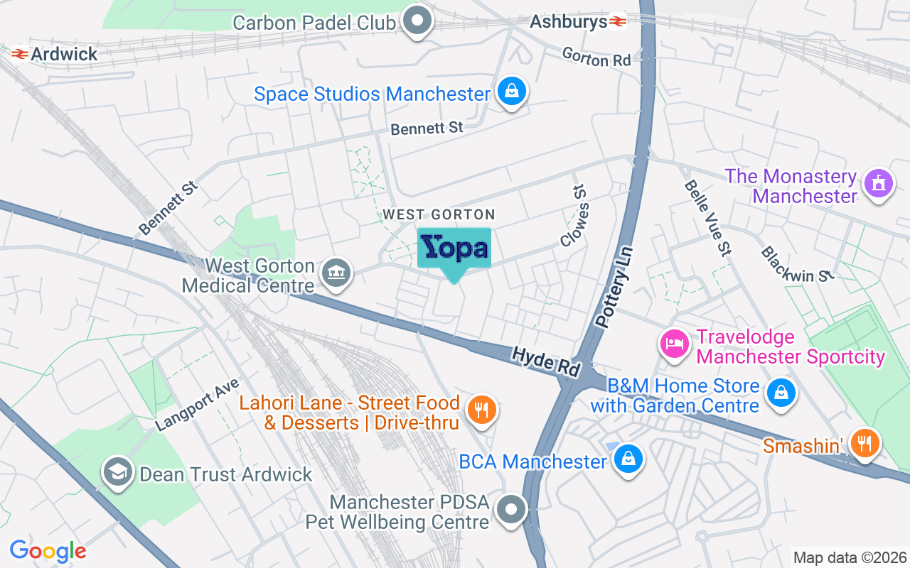 Map showing the location of M12 5EB