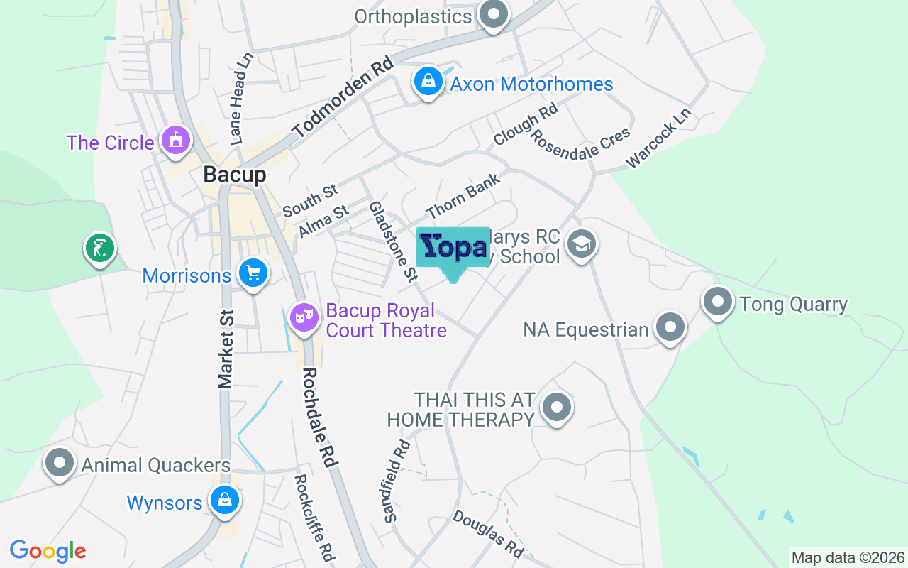 Map showing the location of OL13 9JT