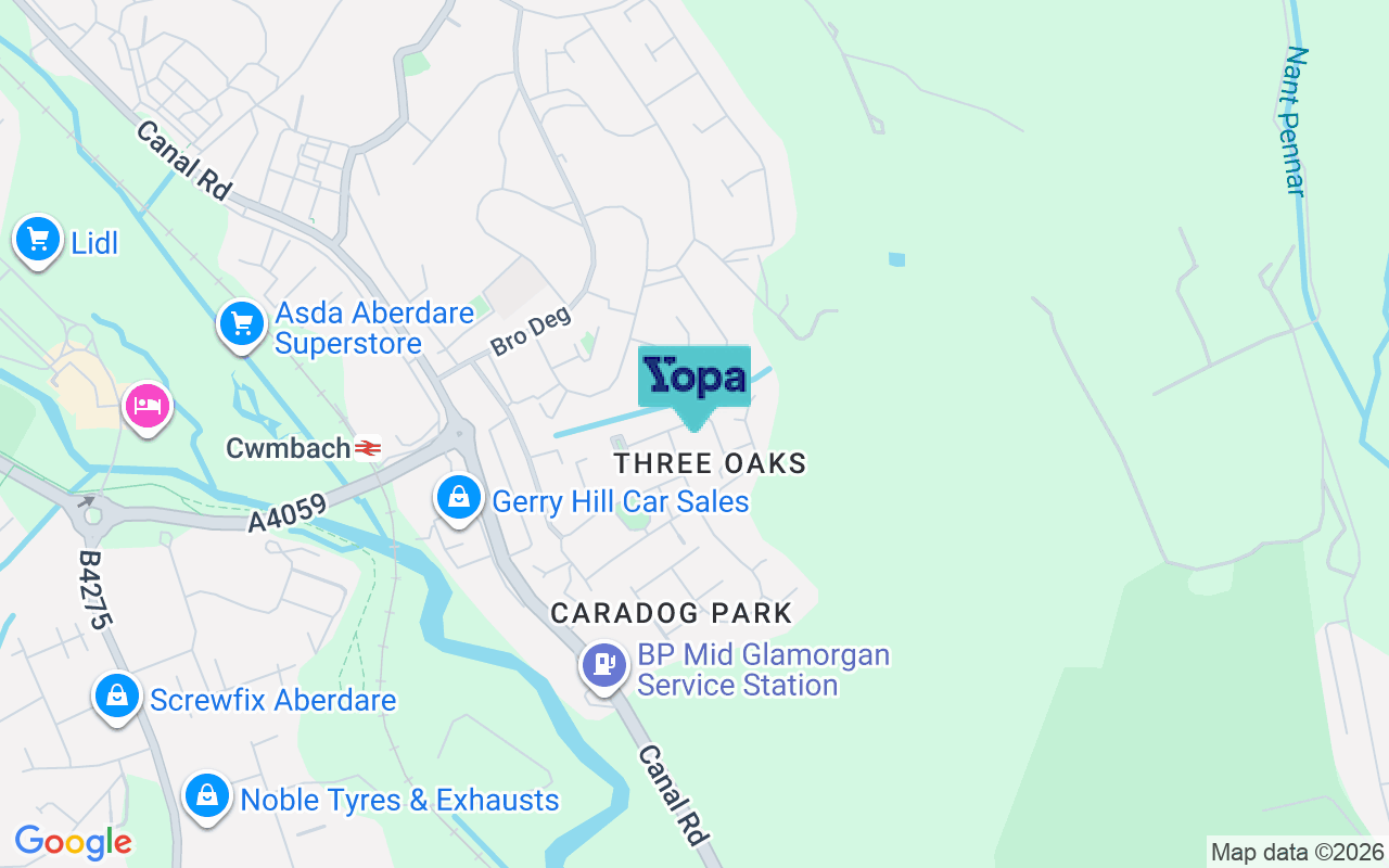 Map showing the location of CF44 0BQ