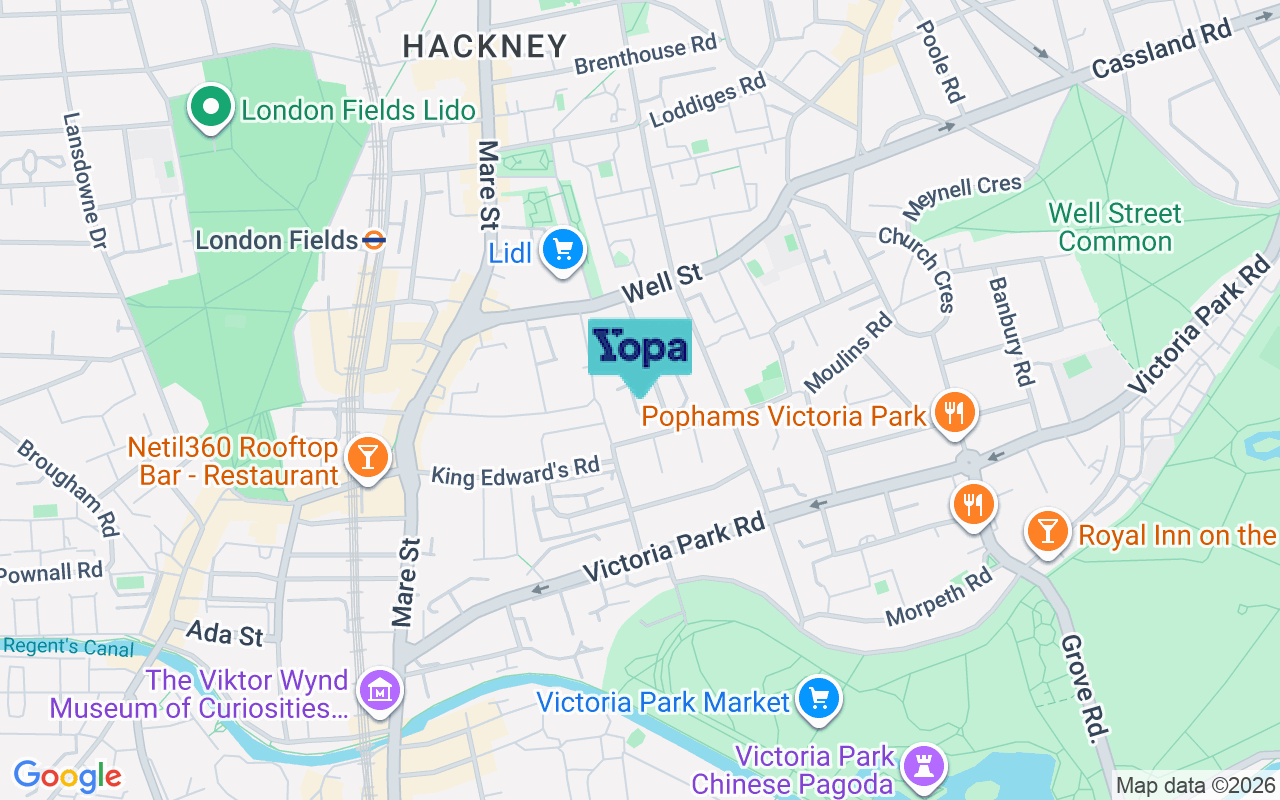 Map showing the location of E9 7QF
