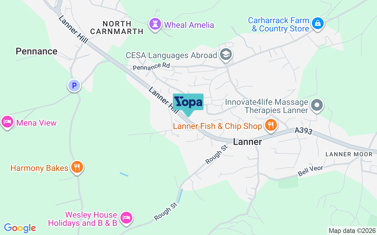 Map showing the location of TR16 6DB