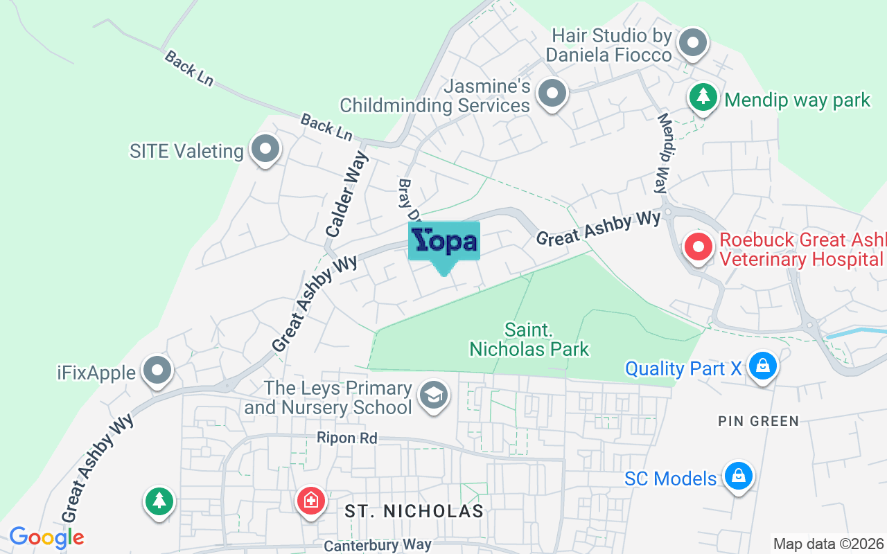 Map showing the location of SG1 6AA