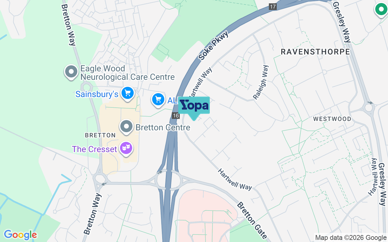 Map showing the location of PE3 7LW