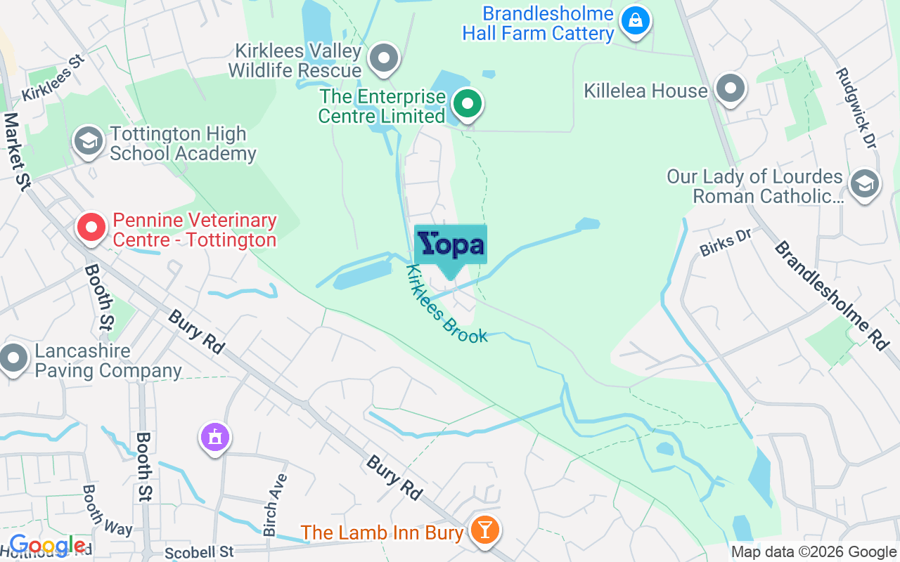 Map showing the location of BL8 1WE