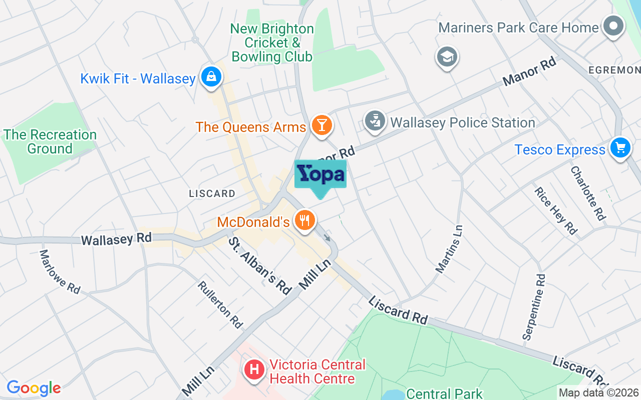 Map showing the location of CH44 1AD