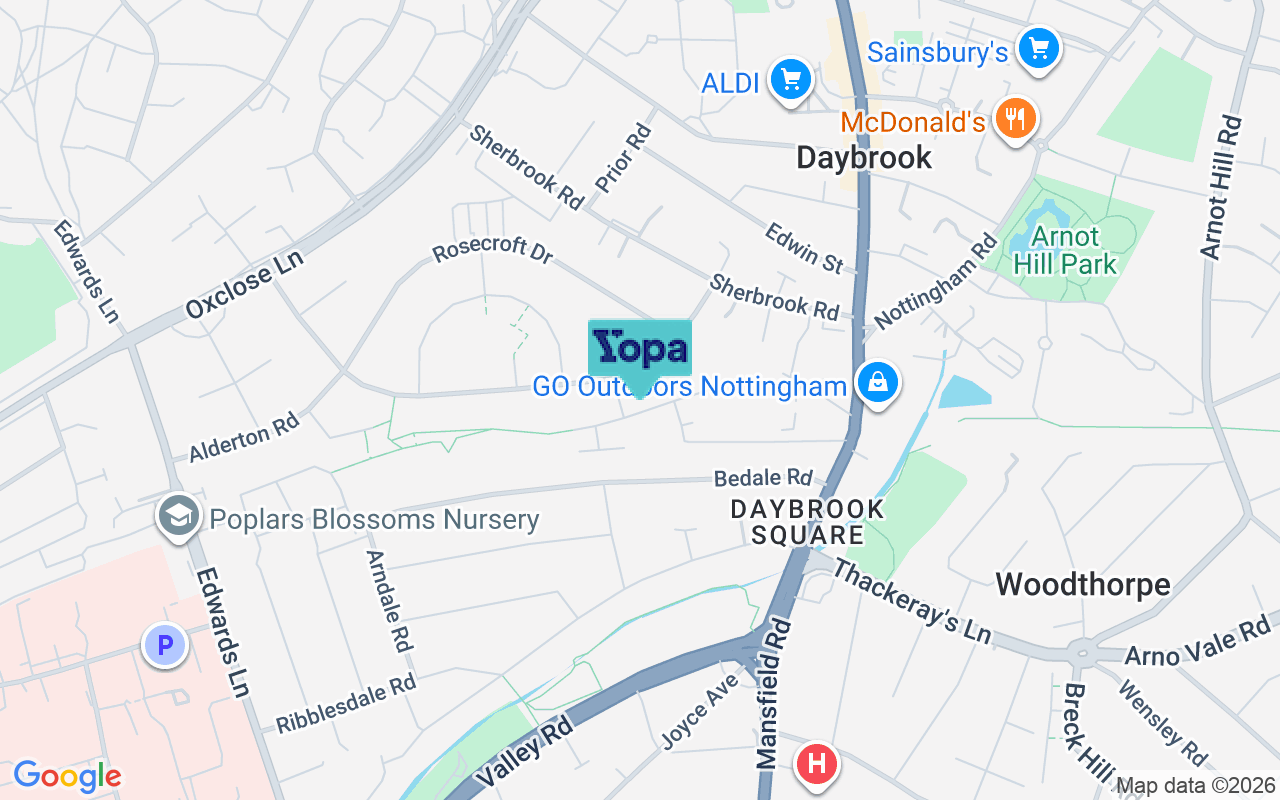 Map showing the location of NG5 6ES