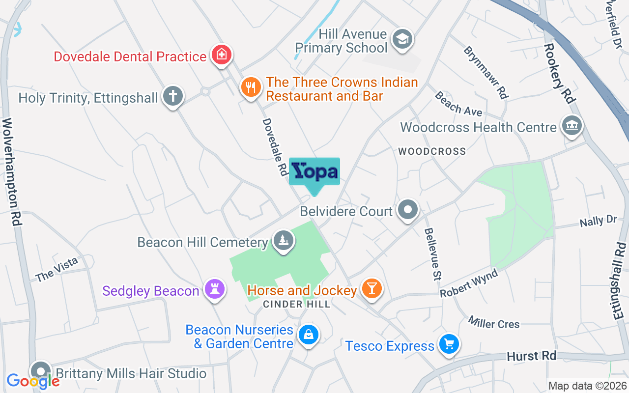 Map showing the location of WV4 6RD