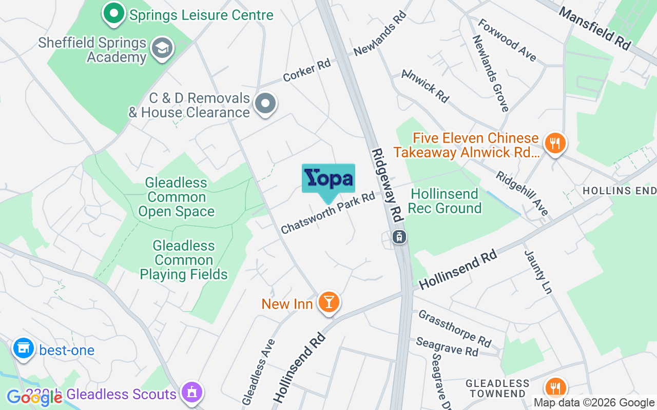 Map showing the location of S12 2UF