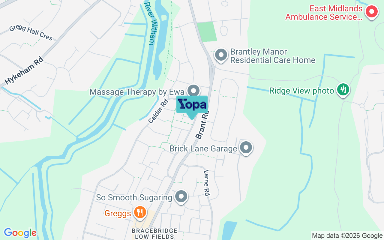Map showing the location of LN5 8SB