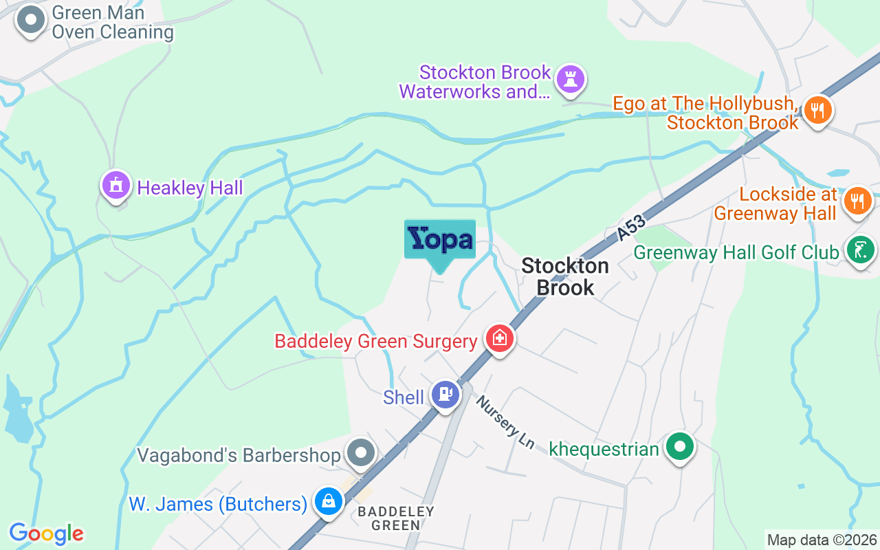 Map showing the location of ST9 9LG