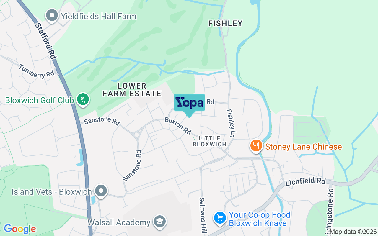 Map showing the location of WS3 3QF