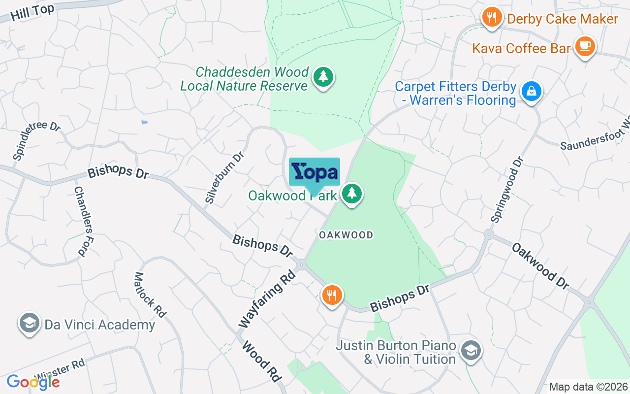 Map showing the location of DE21 2JH