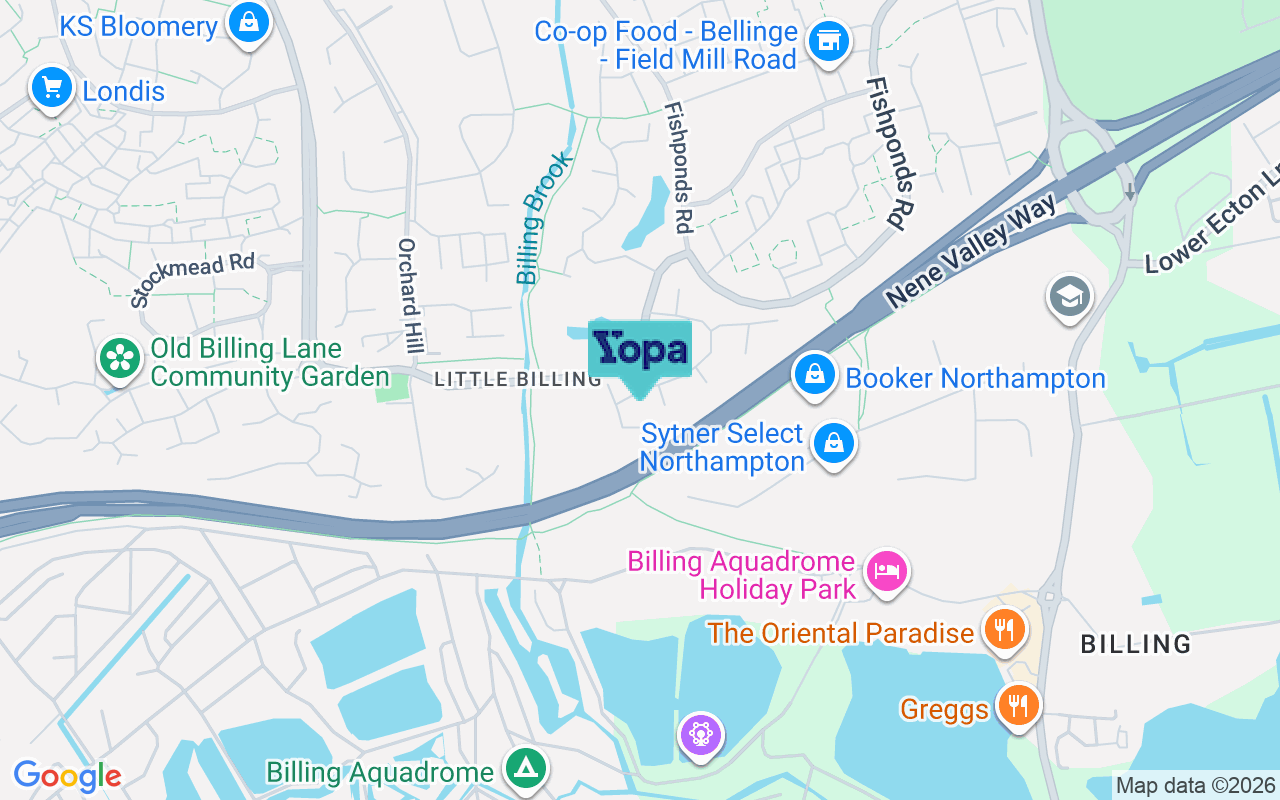 Map showing the location of NN3 9SP