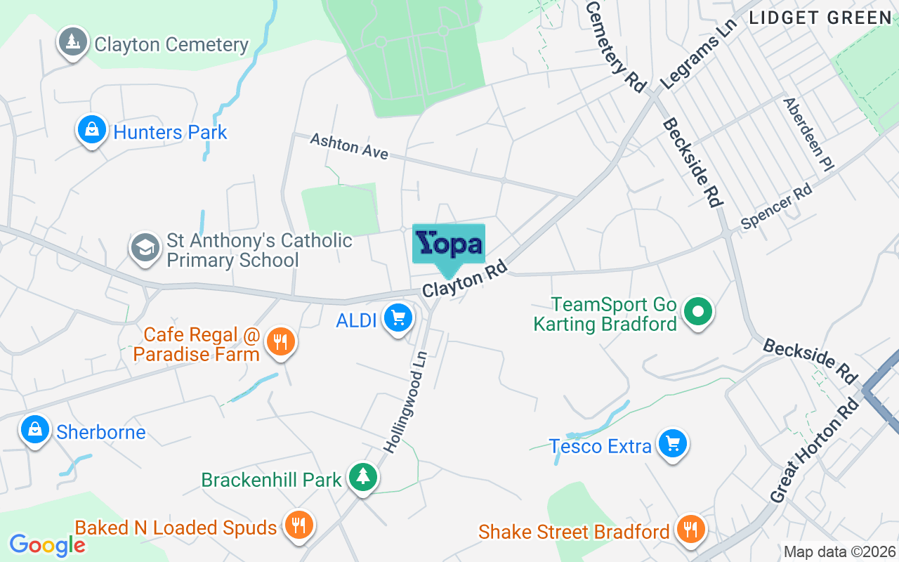 Map showing the location of BD7 2RD