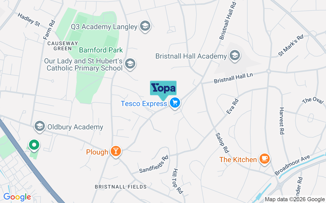 Map showing the location of B68 9TX