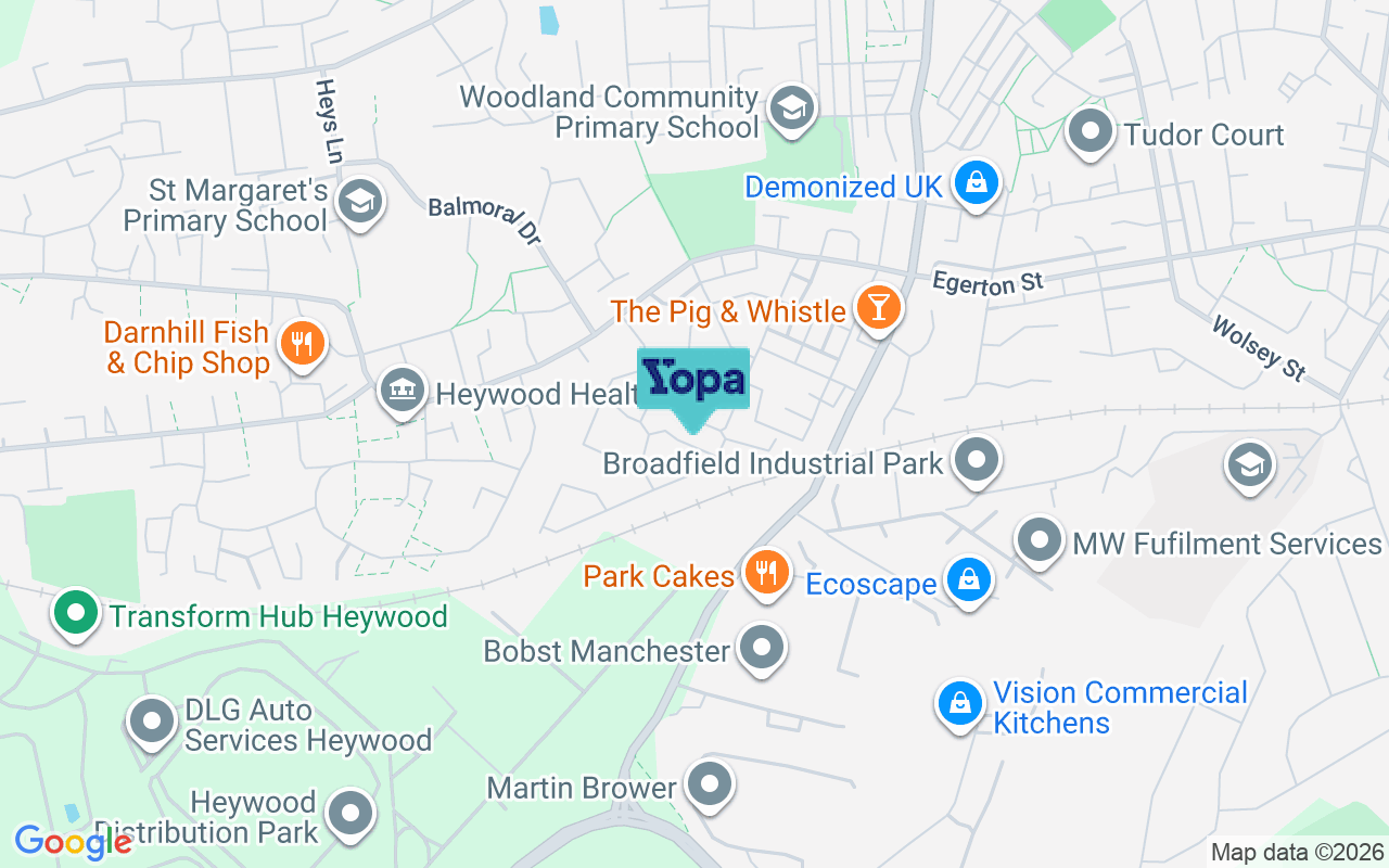 Map showing the location of OL10 3FG