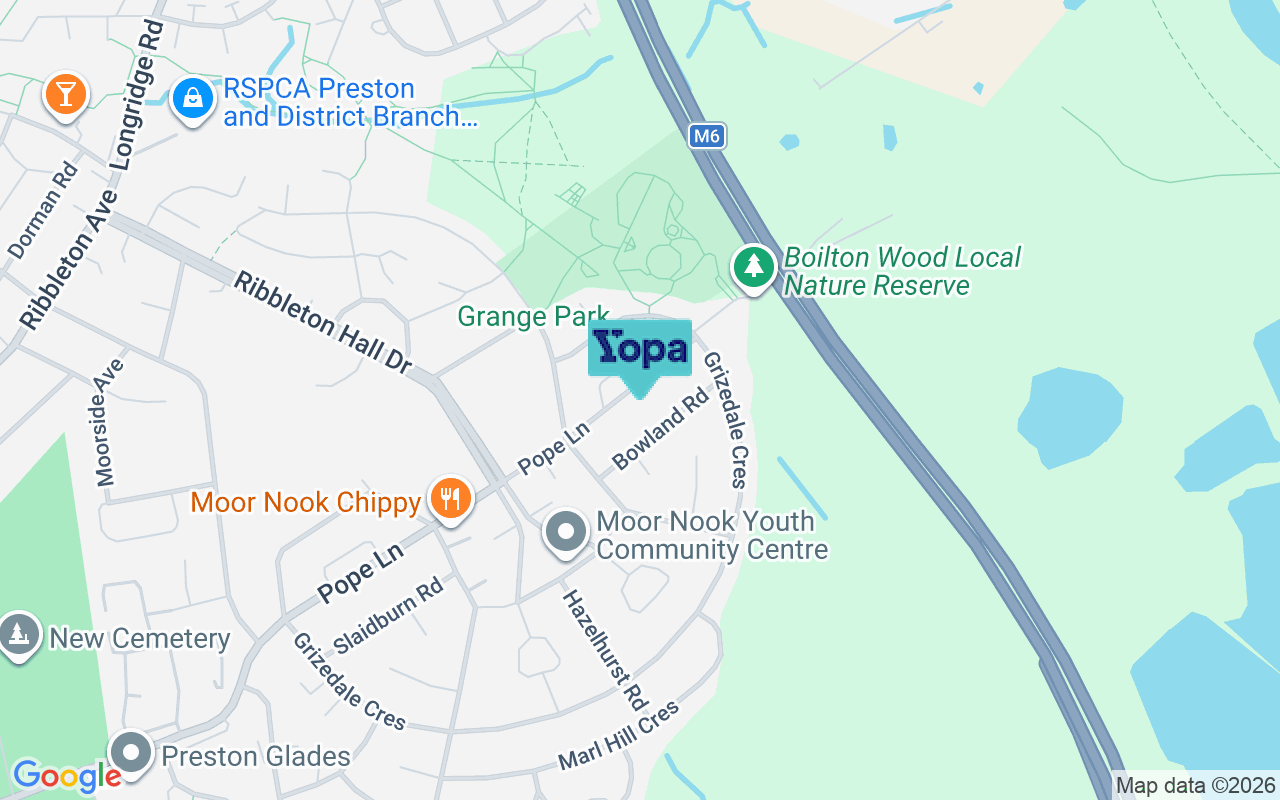 Map showing the location of PR2 6HB
