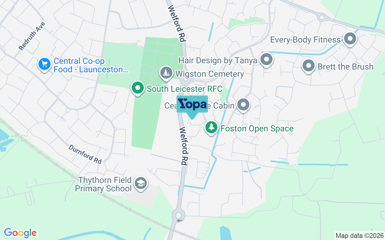 Map showing the location of LE18 3SY