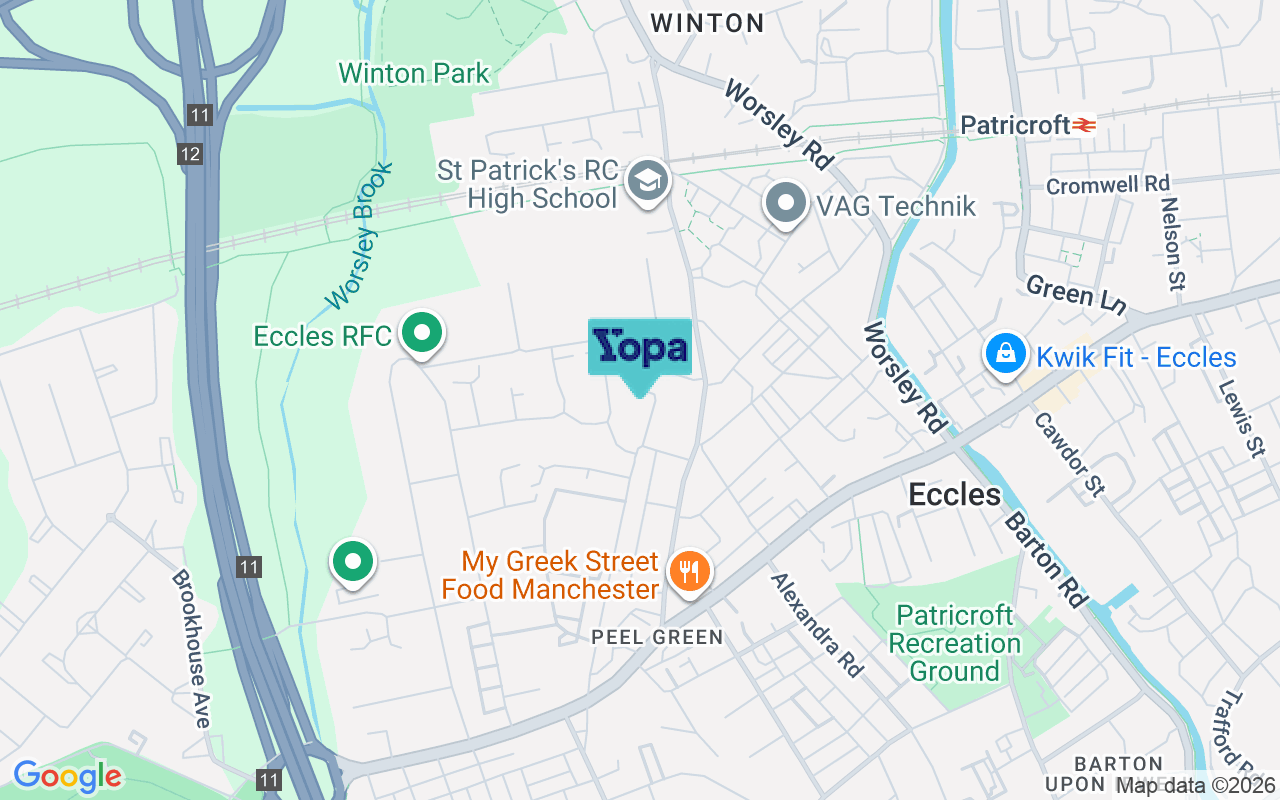 Map showing the location of M30 7WB