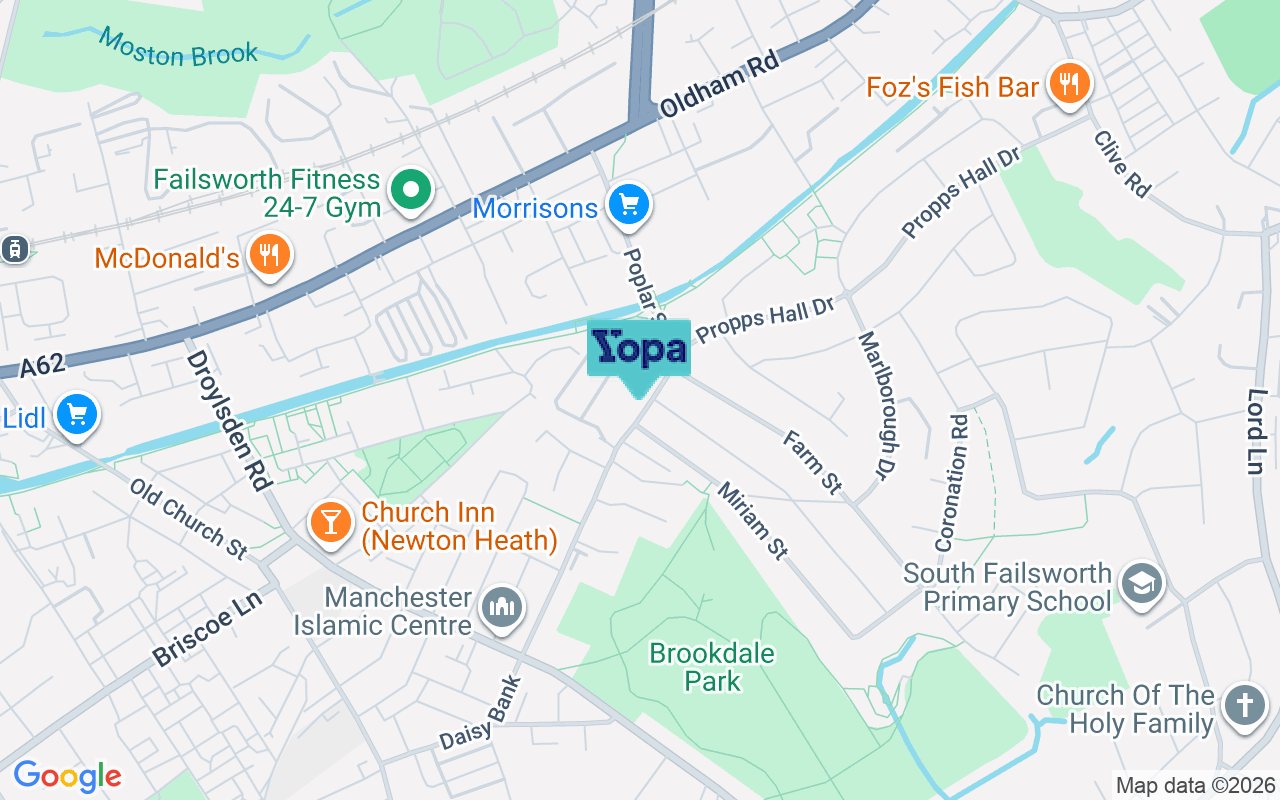 Map showing the location of M35 0JP