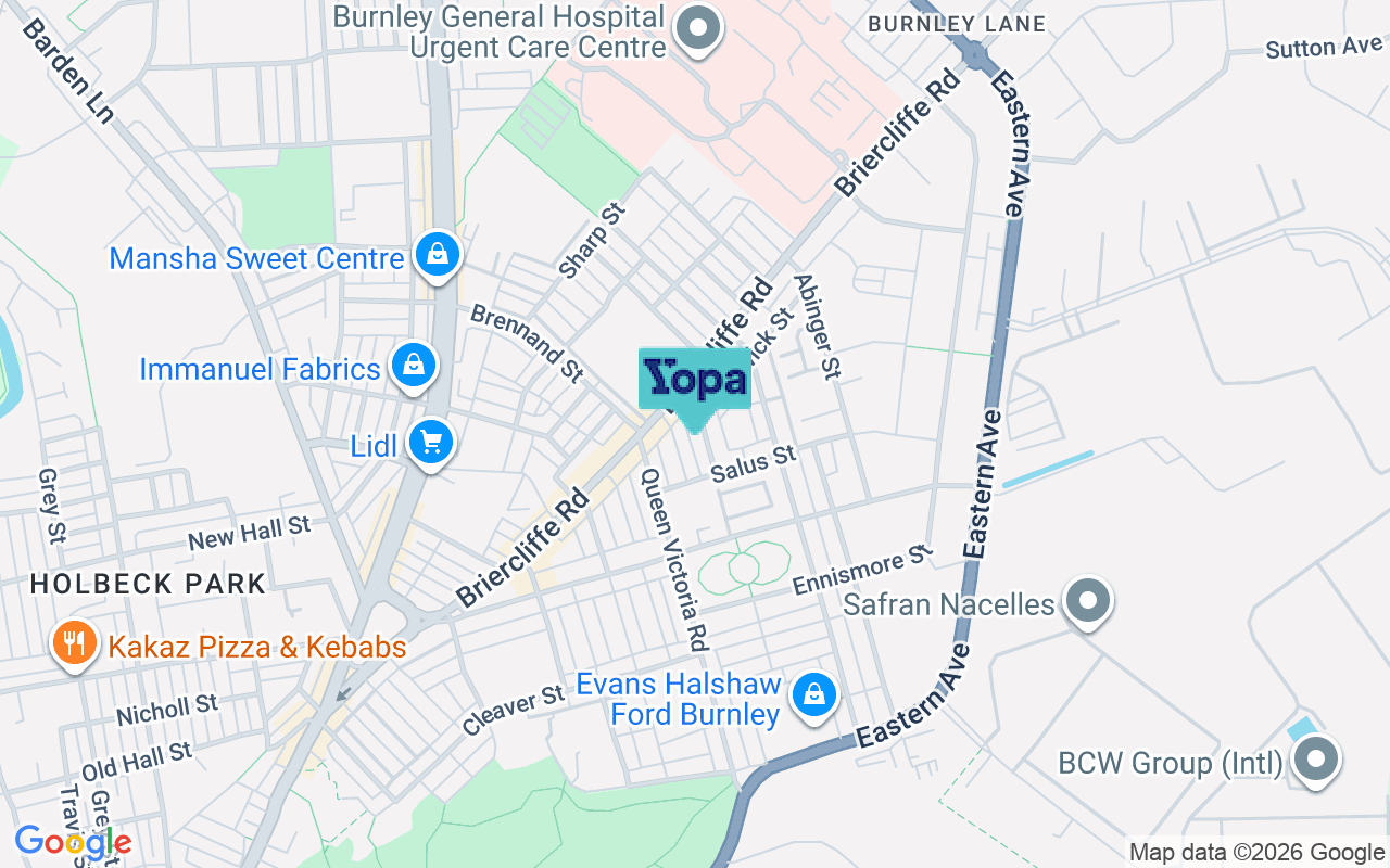 Map showing the location of BB10 3HN