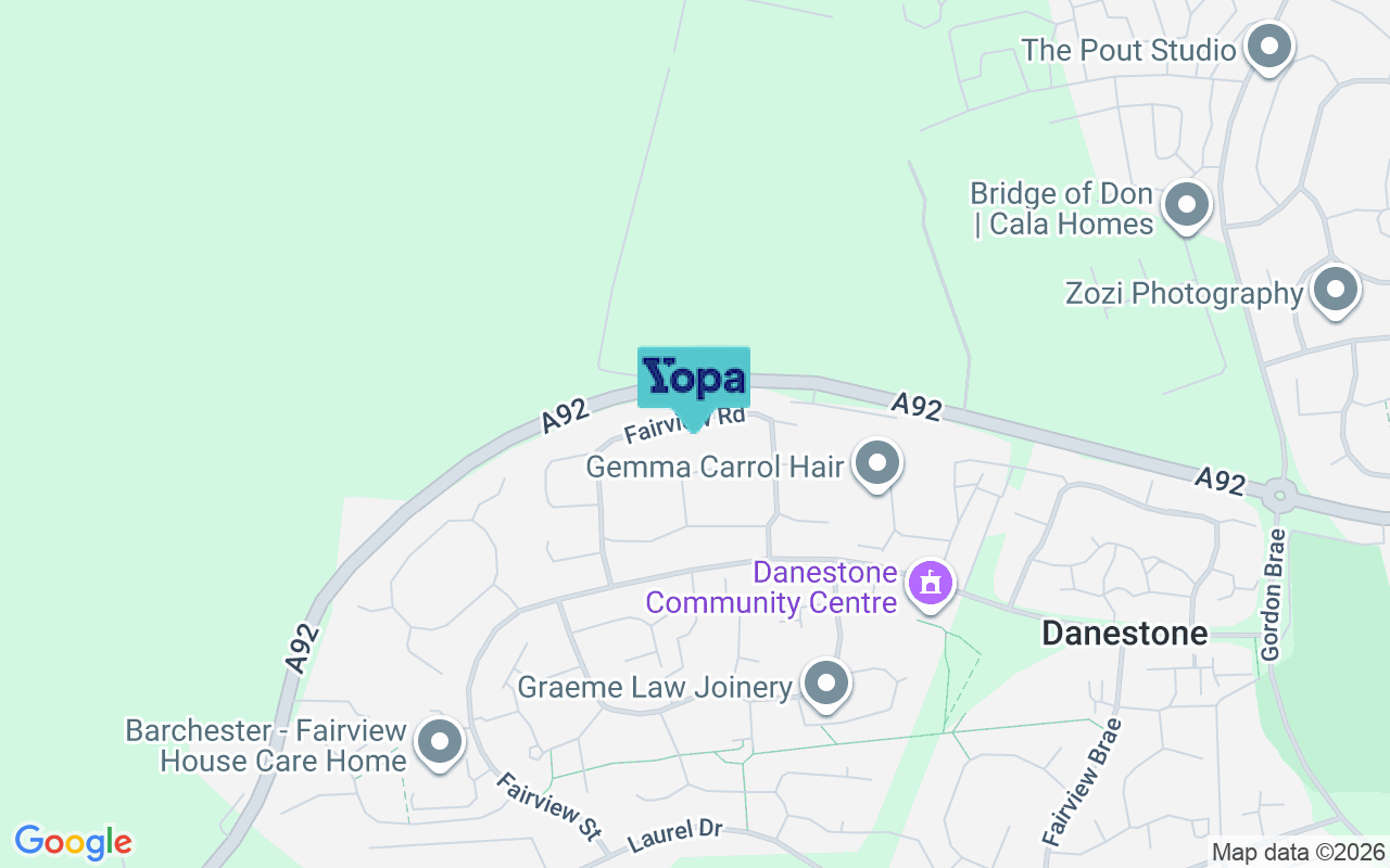Map showing the location of AB22 8ZG