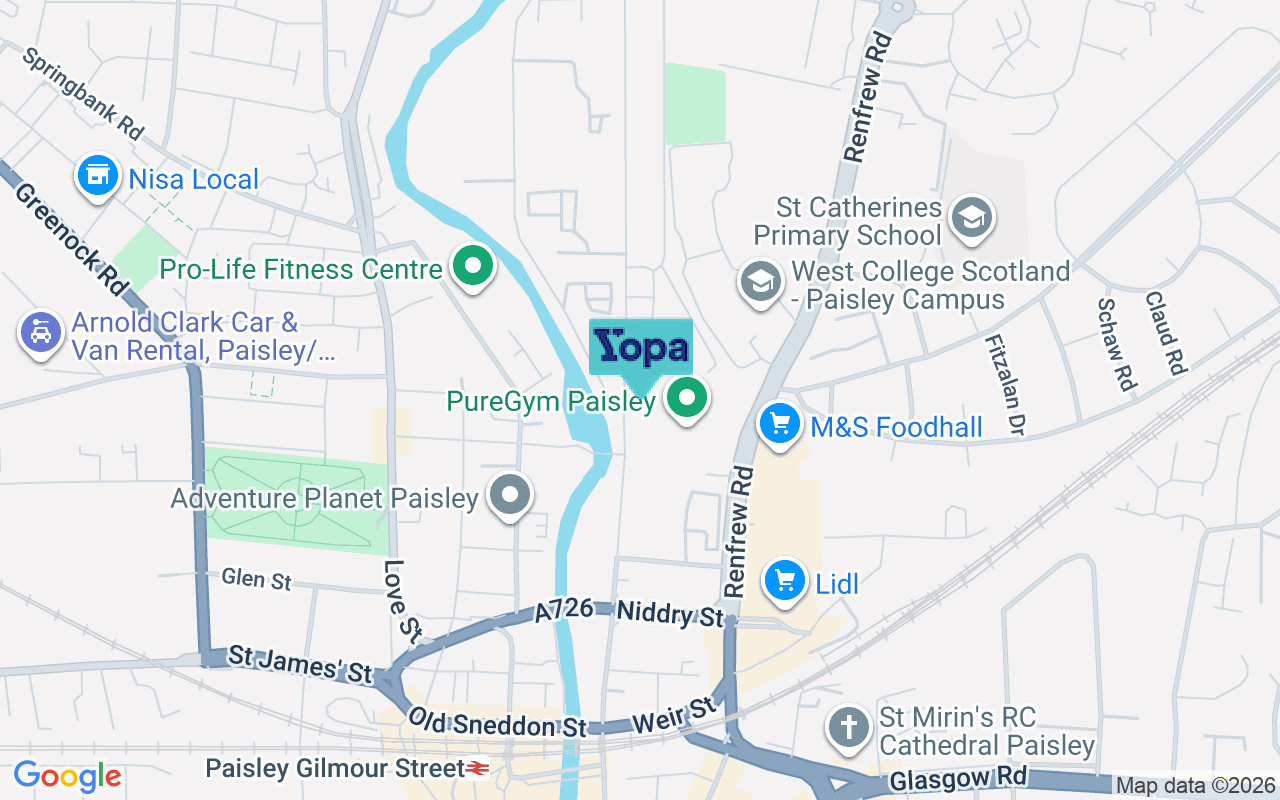 Map showing the location of PA3 4AZ