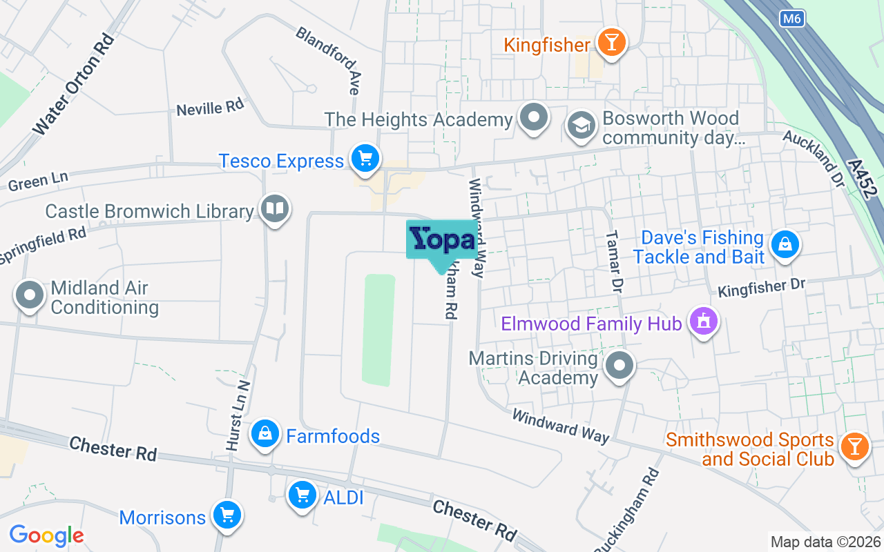 Map showing the location of B36 0HS