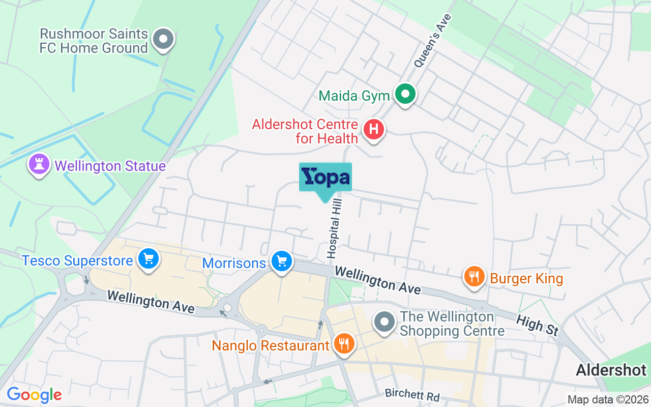 Map showing the location of GU11 1PB