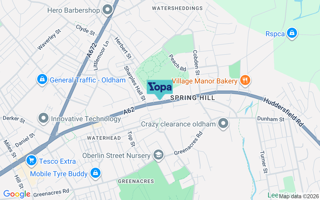 Map showing the location of OL4 2HN