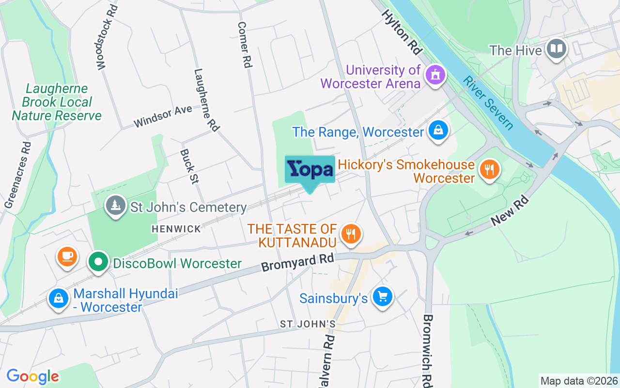 Map showing the location of WR2 5HR