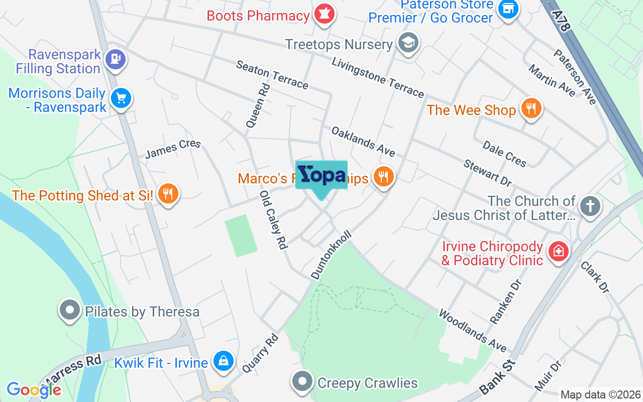 Map showing the location of KA12 0TZ