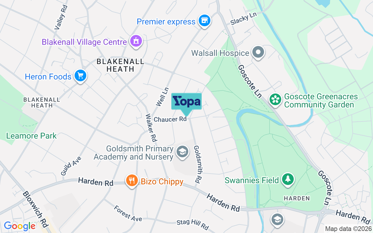 Map showing the location of WS3 1DD
