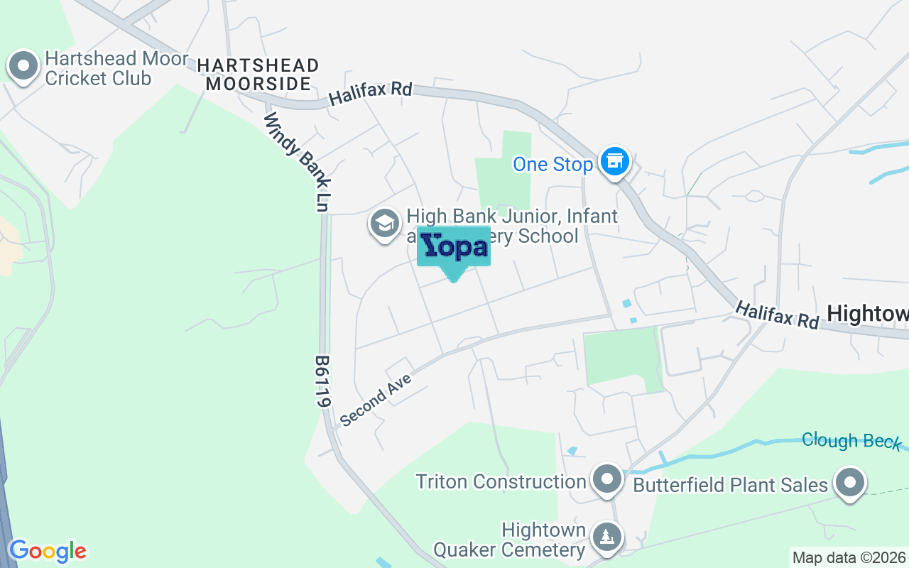 Map showing the location of WF15 8LA