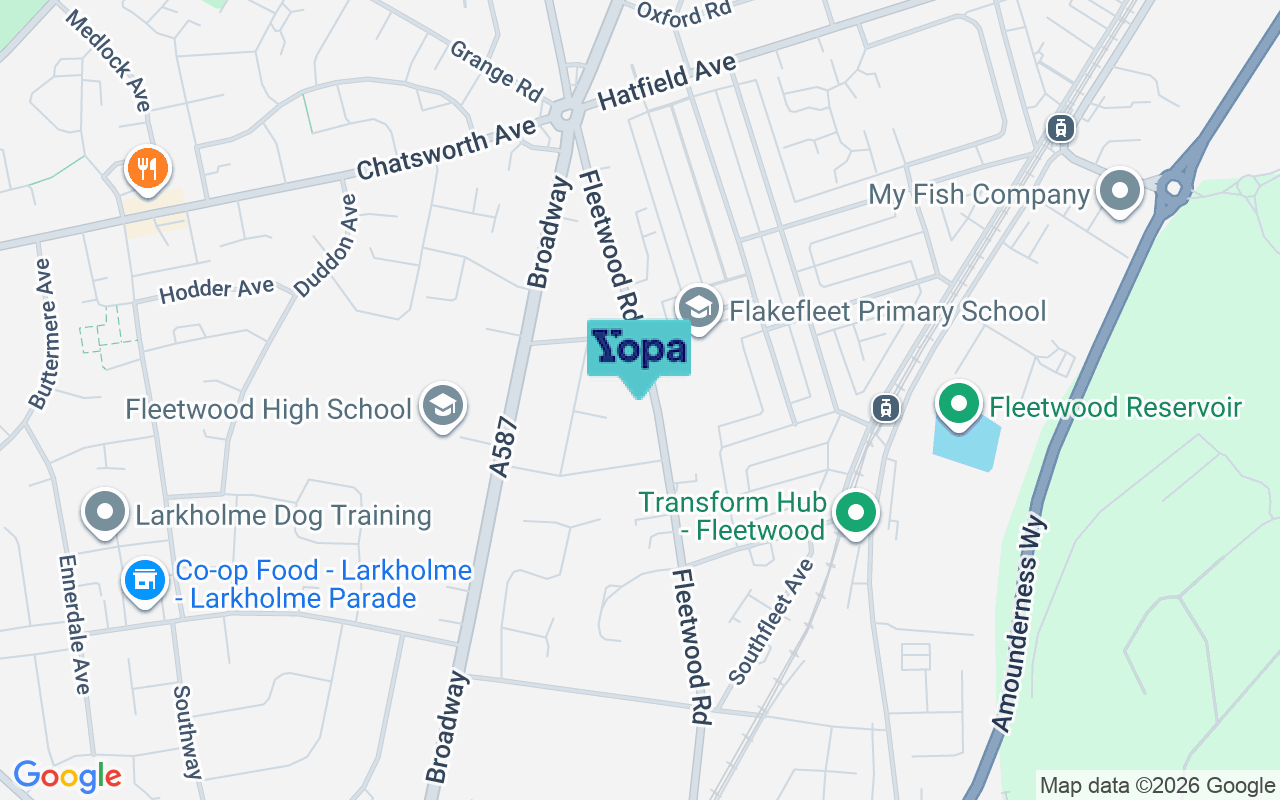 Map showing the location of FY7 8HL