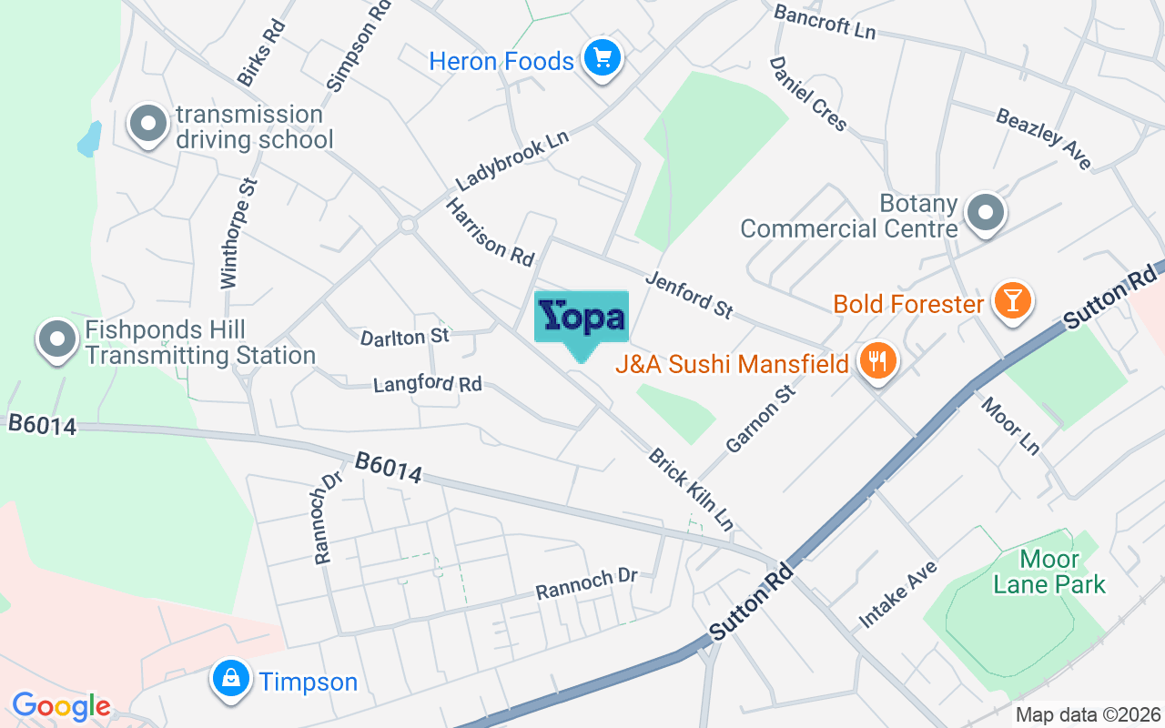 Map showing the location of NG18 5JX