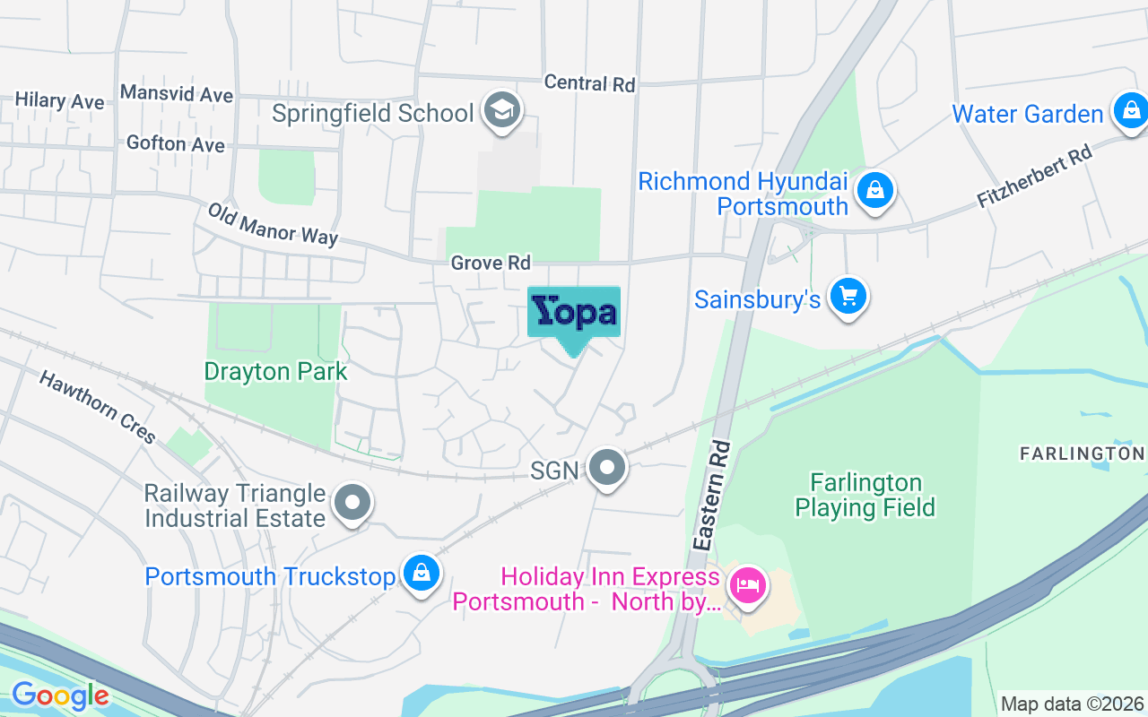 Map showing the location of PO6 1DY