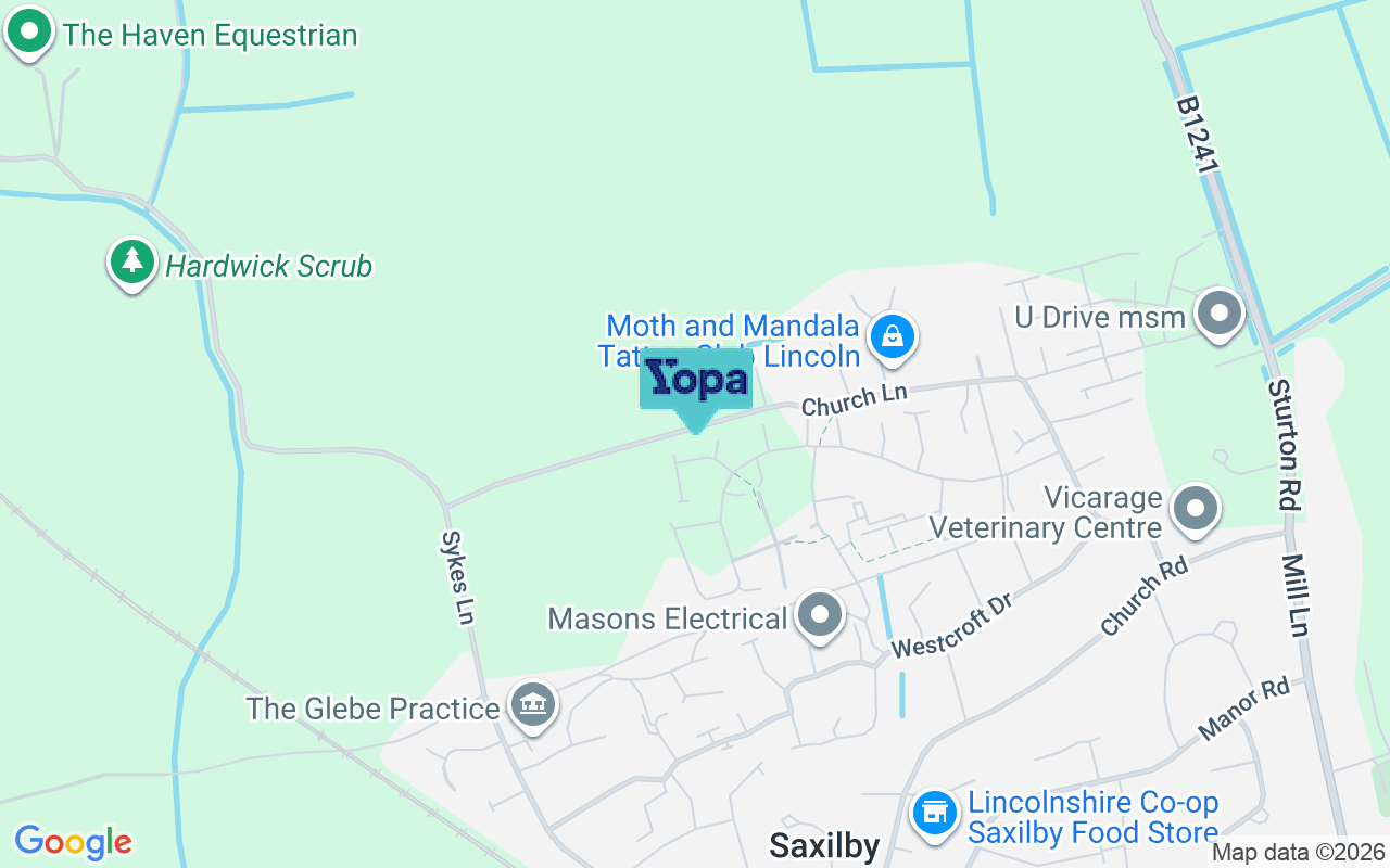 Map showing the location of LN1 4AR