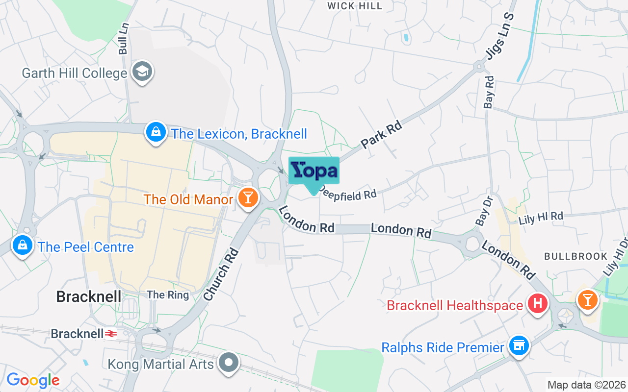 Map showing the location of RG12 2TG